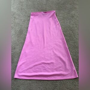 Forever 21 Bright Pink Midi Slip Skirt